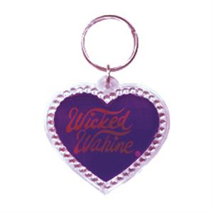 Rhinestone Acrylic Heart Keychain, Wicked Wahine