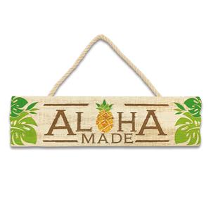 Wooden Hanging Signs, Aloha Made - Pineapple