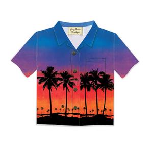 Aloha Shirt Greeting Card, Evening Palms