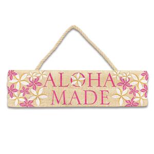 Wooden Hanging Signs, Aloha Made - Plumeria